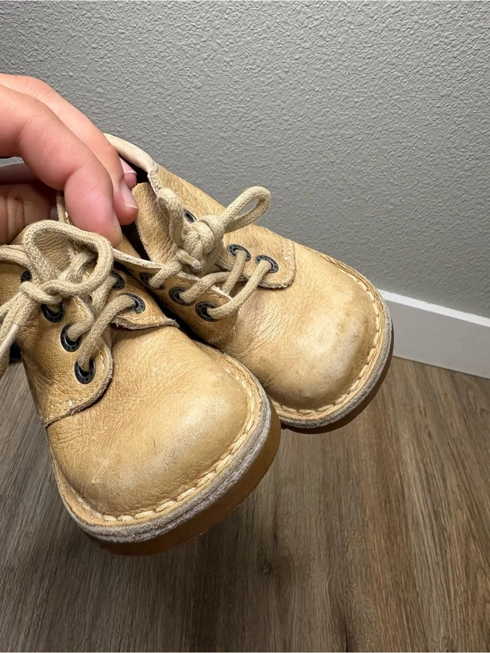 Aster Toddler Leather Ankle Boots Size 21 Tan Supportive First Walker Shoes